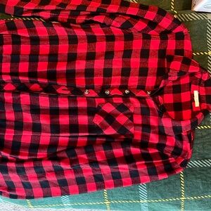 Maurice’s Red Checkered Flannel Button Up